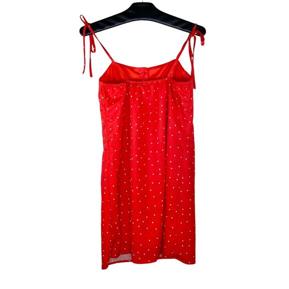 Reverse Red Polka Dot Button Up Mini Dress Small - Picture 2 of 8